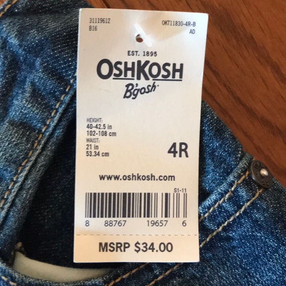 Boy OshKosh Straight Leg Jeans Size 4R - Picture 5 of 6